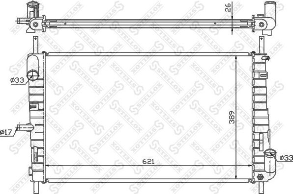 Радиатор охлаждения двигателя Stellox. Артикул 10-25780-SX