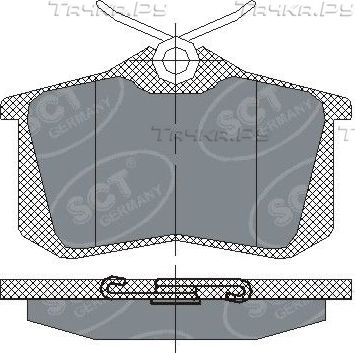 Тормозные колодки SCT-Germany задние для Nissan Micra K12 2003-2010. Артикул SP113