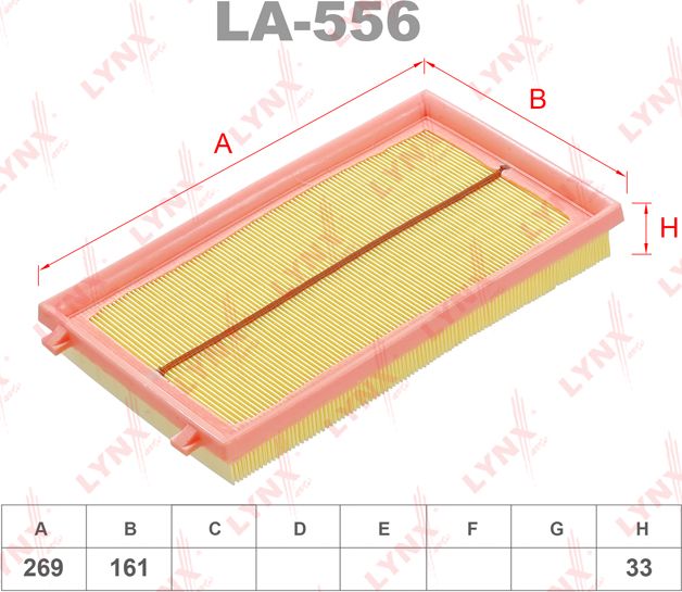 Воздушный фильтр LYNXauto. Артикул LA-556