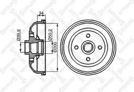 Тормозной барабан Stellox задний для Opel Corsa B 1993-2000. Артикул 6025-3613-SX