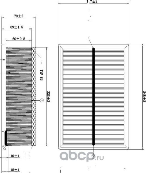 Фильтр воздушный DOUBLEFORCE (Double Force). Артикул DFA25136