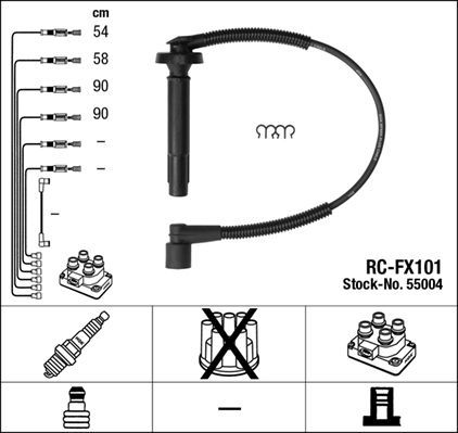 Высоковольтные провода (провода зажигания) (комплект) NGK для Subaru Outback III 2003-2009. Артикул 55004