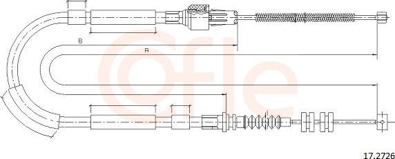Трос ручника (тросик ручного тормоза) Cofle. Артикул 17.2726
