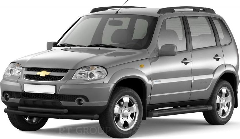 Защита порогов PT Group с алюминиевой площадкой d63 ИСКРА (ППК) для Chevrolet Niva I 2009-2020. Артикул LNV330307