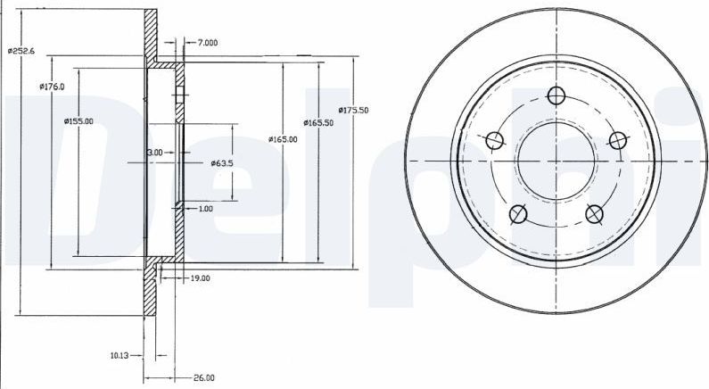 Тормозной диск Delphi. Артикул BG2332