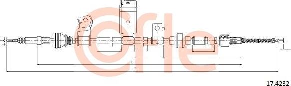 Трос ручника (тросик ручного тормоза) Cofle. Артикул 92.17.4232