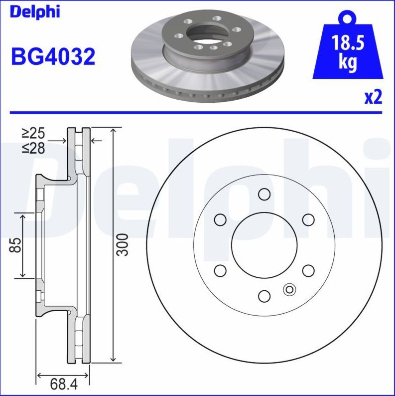 Тормозной диск Delphi. Артикул BG4032