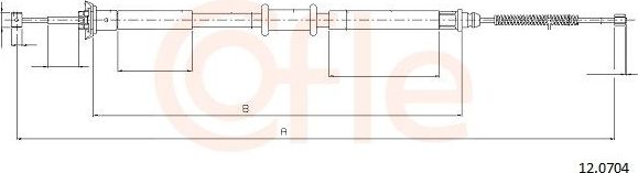 Трос ручника (тросик ручного тормоза) Cofle задний правый/левый для Fiat Idea 2003-2016. Артикул 92.12.0704