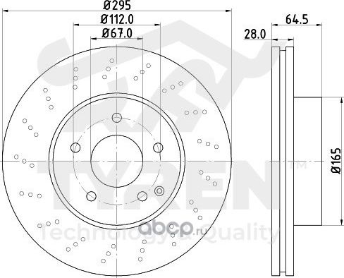 Тормозной диск (Tyren). Артикул TYR1022061