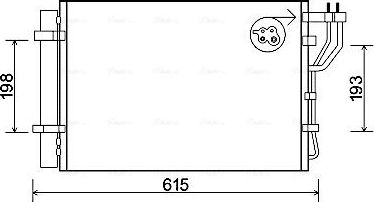 Радиатор кондиционера (конденсатор) AVA (алюминий) для Kia Venga I 2010-2018. Артикул KA5206D