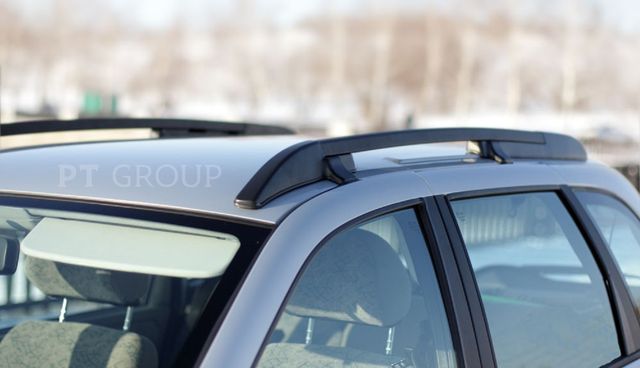 Рейлинги PT Group Комфорт для Lada Kalina I, II хэтчбек 2004-2018 Черный муар. Артикул LKA551601