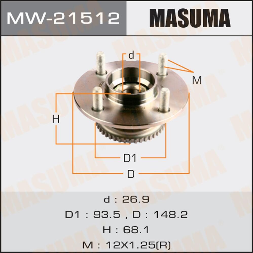 Ступичный подшипник (комплект) Masuma. Артикул MW-21512