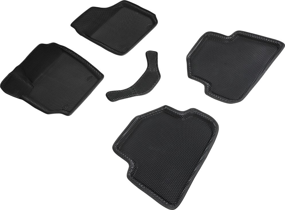 Коврики Seintex 3D EVA Соты для салона Skoda Fabia II 2007-2014 ЧЕРНЫЕ. Артикул 95440