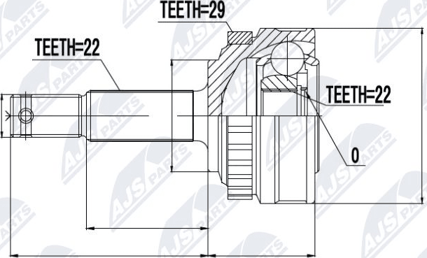 Шрус наружный (граната) NTY. Артикул NPZ-PL-005