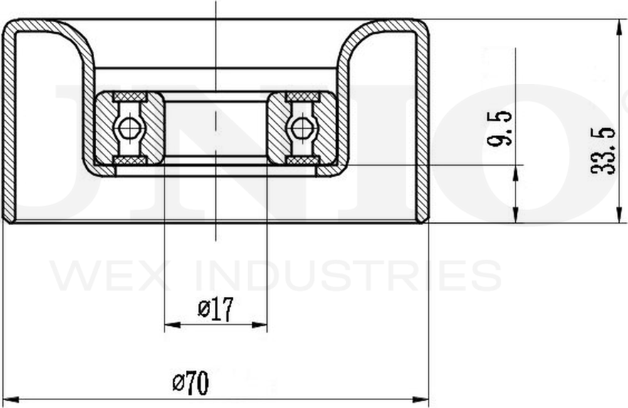 Ролик поликлинового ремня натяжной (Unio). Артикул TNS-10146