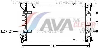 Радиатор охлаждения двигателя AVA для SEAT Toledo I 1991-1999. Артикул STA2019