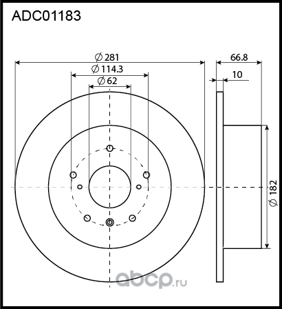 Диск тормозной TOYOTA Camry (V40,V50) задний (1шт.) ALLIED NIPPON. Артикул ADC01183