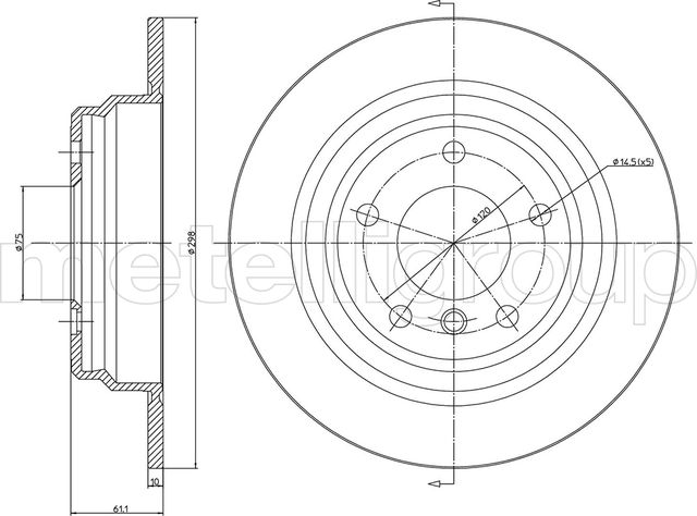 Тормозной диск Metelli. Артикул 23-0397C