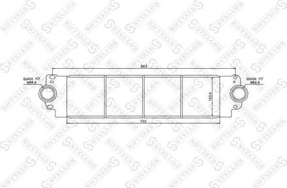 Интеркулер Stellox для Volkswagen Transporter T5 2003-2015. Артикул 10-40078-SX