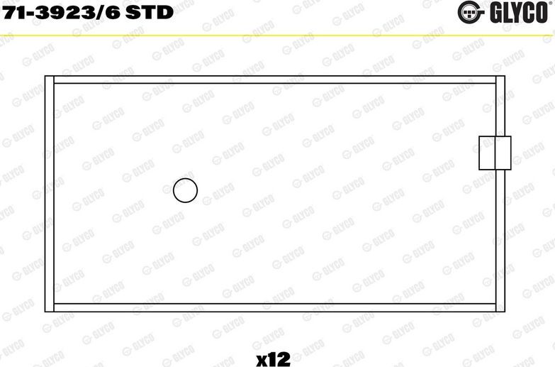 Вкладыши шатунные Glyco для Volvo  FH12 1993-2005. Артикул 71-3923/6 STD