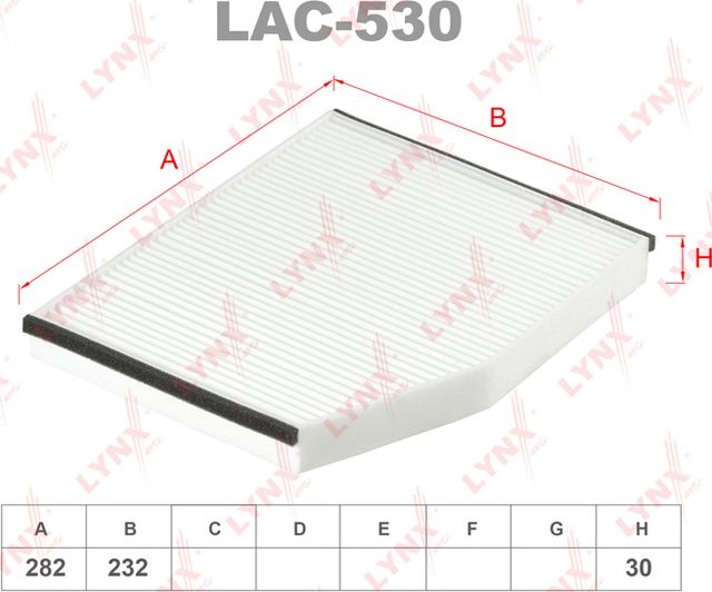 Салонный фильтр LYNXauto для Ford Transit VIII 2013-2026. Артикул LAC-530