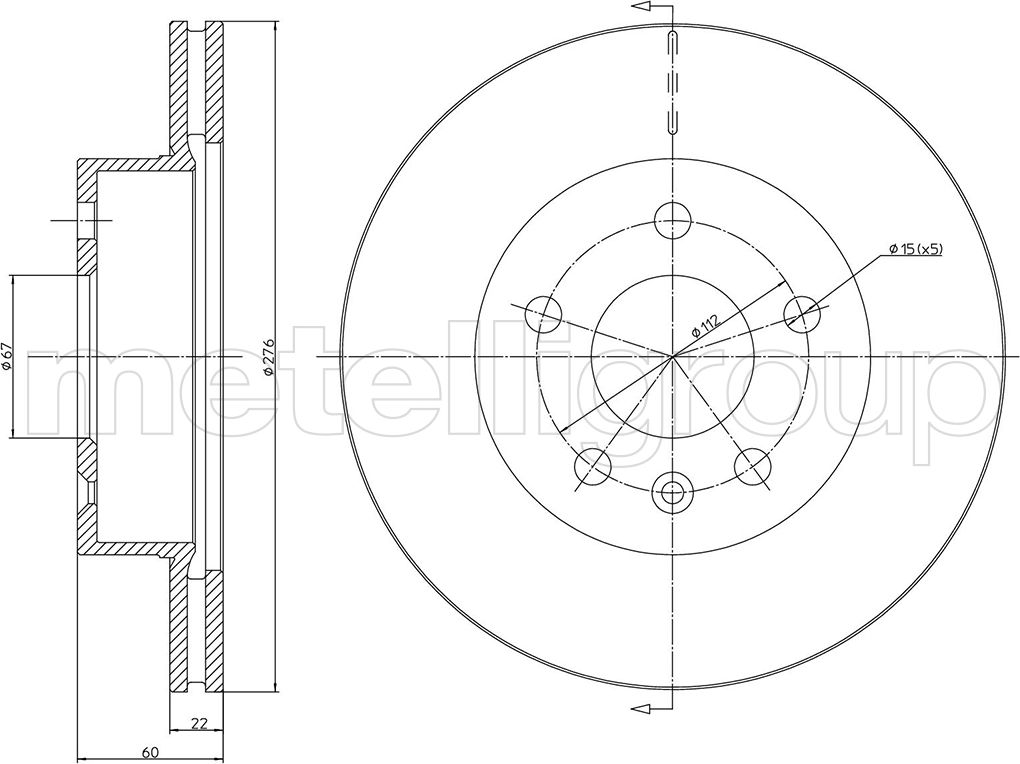 Тормозной диск Metelli. Артикул 23-0416