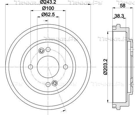 Тормозной барабан Mintex задний для Hyundai Getz I 2002-2010. Артикул MBD312