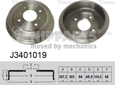 Тормозной барабан Nipparts. Артикул J3401019