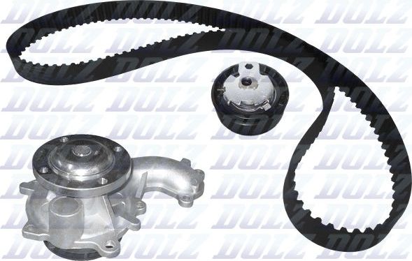 Помпа (водяной насос) с комплектом ремня ГРМ Dolz для Ford C-MAX I 2005-2010. Артикул KD123