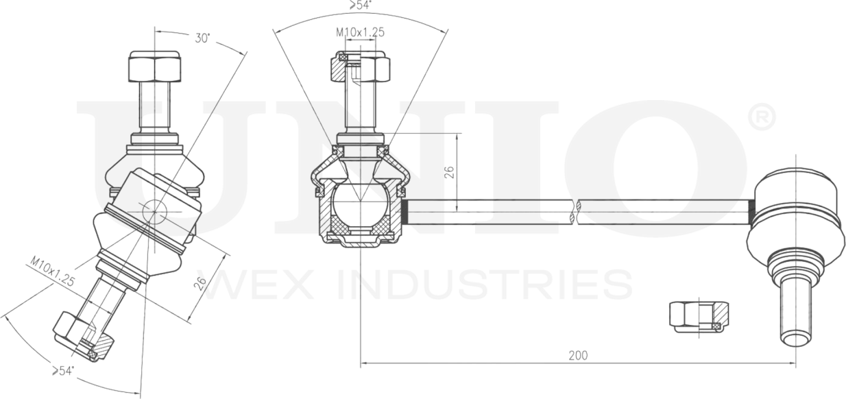 Тяга/стойка стабилизатора (Unio). Артикул SSP-50103