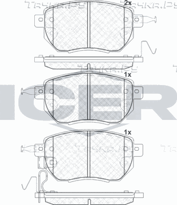 Тормозные колодки Icer передние для Infiniti FX I (S50) 2003-2008. Артикул 181696