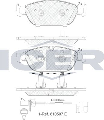 Тормозные колодки Icer передние для Audi A8 III (D4) 2010-2018. Артикул 181993