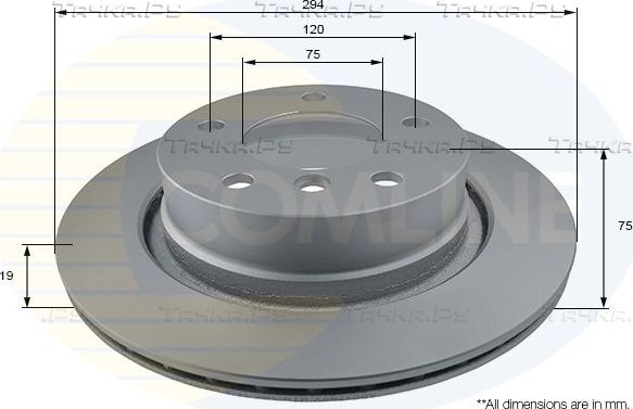 Тормозной диск Comline COATED задний для Alpina Roadster Z4 2003-2005. Артикул ADC1759V