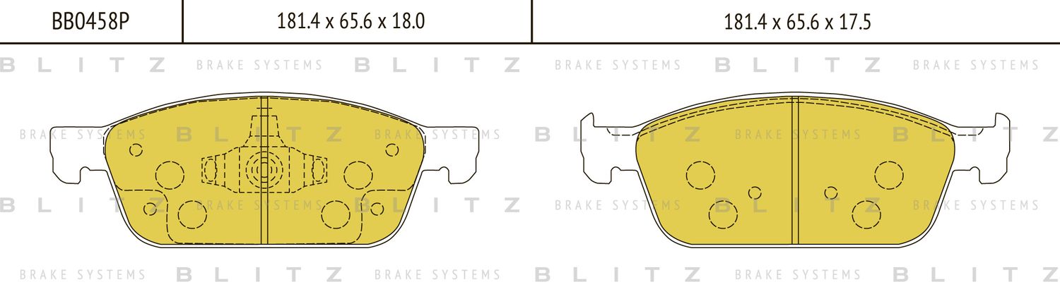 Колодки тормозные дисковые передние Ford Kuga/Tourneo Connect 2013 (Blitz). Артикул BB0458P