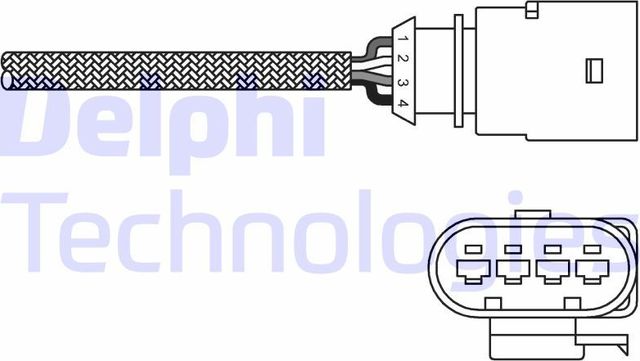 Лямбда-зонд (кислородный датчик) Delphi для Skoda Octavia A5 2004-2013. Артикул ES20289-12B1