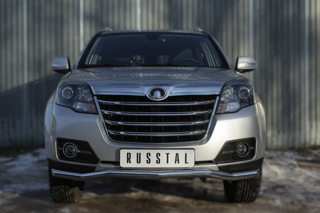 Защита RusStal переднего бампера d63 (волна) для Great Wall Hover H3 2014-2016. Артикул GWH3Z-001935