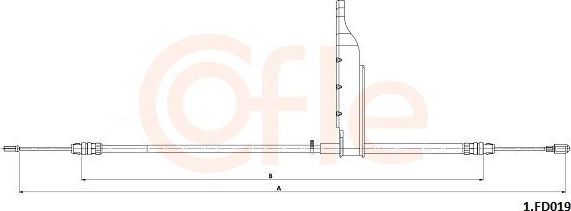 Трос ручника (тросик ручного тормоза) Cofle задний левый для Ford Transit Custom I 2012-2026. Артикул 92.1.FD019