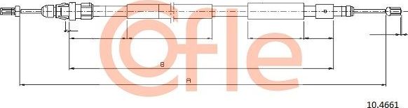 Трос ручника (тросик ручного тормоза) Cofle. Артикул 92.10.4661