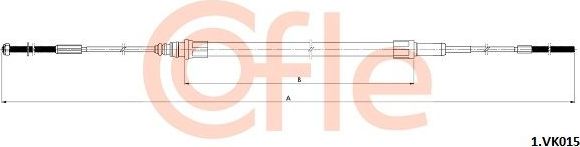 Трос ручника (тросик ручного тормоза) Cofle. Артикул 92.1.VK015