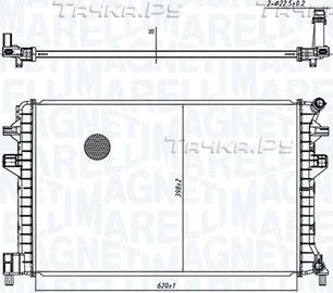 Радиатор охлаждения двигателя Magneti Marelli для Skoda Octavia A7 2012-2019. Артикул 350213166300