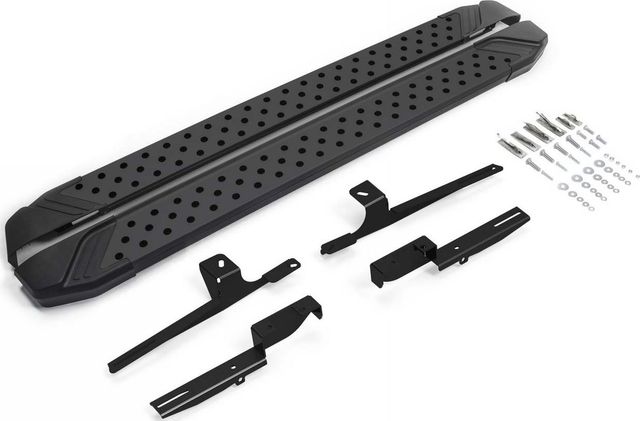 Пороги алюминиевые Rival Bmw-Style круг для Lada (ВАЗ) Niva Travel 2021-2026. Артикул D160ALB.6006.1