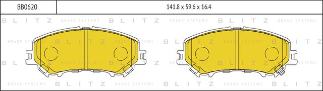 BB0620_колодки дисковые передние!/ Nissan Qashqai 1.6/2.0/1.5dCi/1.6dCi 13 (Blitz). Артикул BB0620