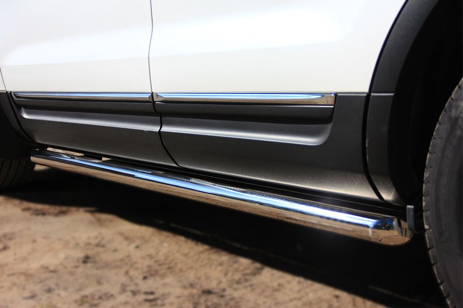 Защита порогов RusStal труба d63 (вариант 1) для Ford Explorer V 2011-2016. Артикул FET-001312