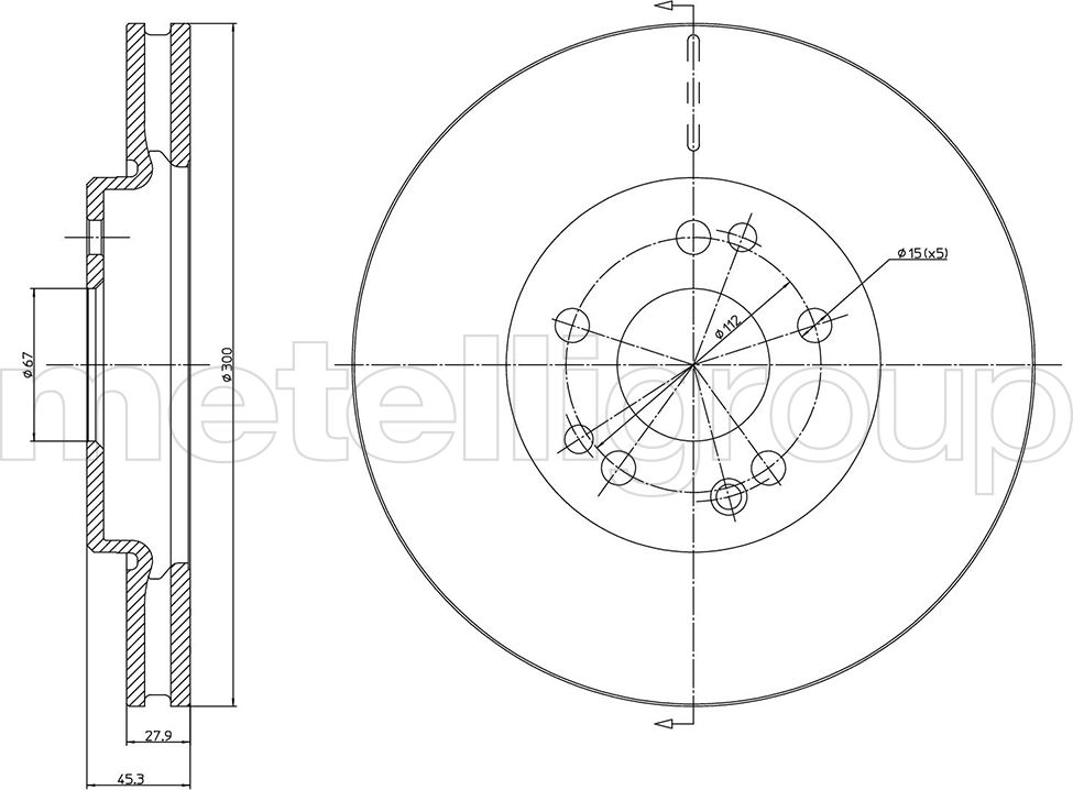 Тормозной диск Metelli. Артикул 23-0300