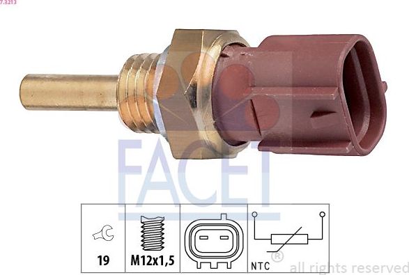 Датчик температуры охлаждающей жидкости Facet Made in Italy - OE Equivalent. Артикул 7.3213