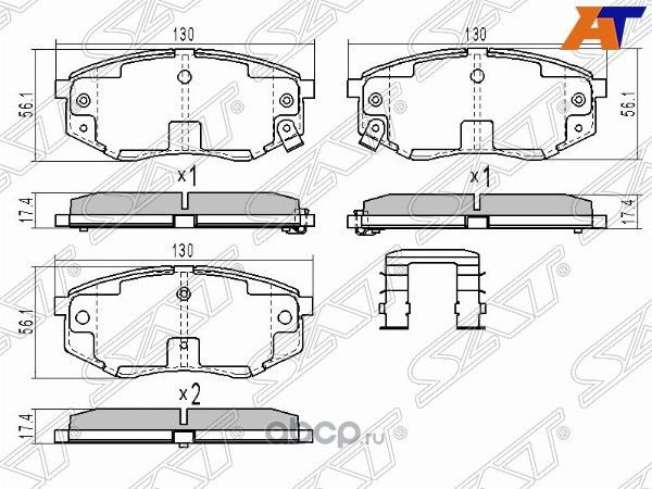 Колодки тормозные FR HYUNDAI SONATA YF 15 10-IX 2 (SAT). Артикул ST581012SA00