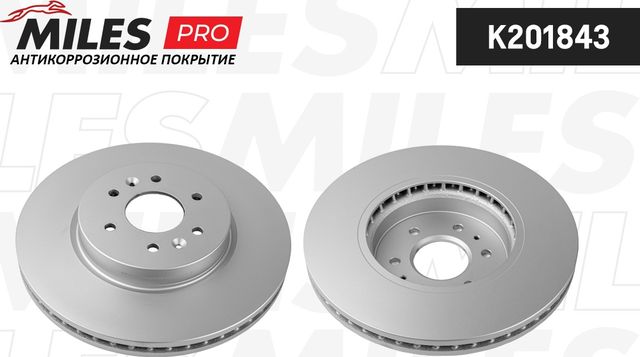 Тормозной диск Miles передний для Kia Mohave I 2007-2026. Артикул K201843