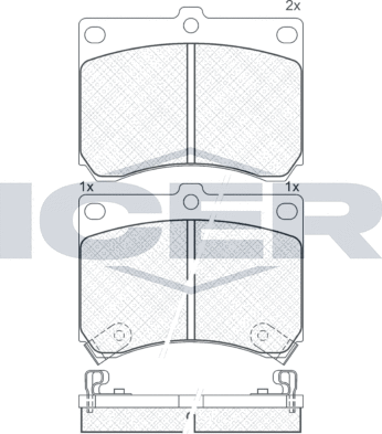 Тормозные колодки Icer передние для Mazda MX-3 I 1991-1998. Артикул 180879