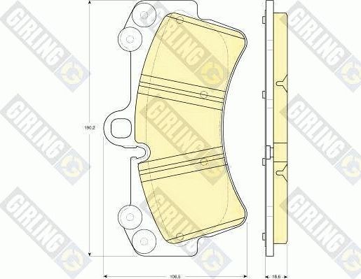 Тормозные колодки Girling передние для Audi Q7 I (4L) 2006-2015. Артикул 6115489