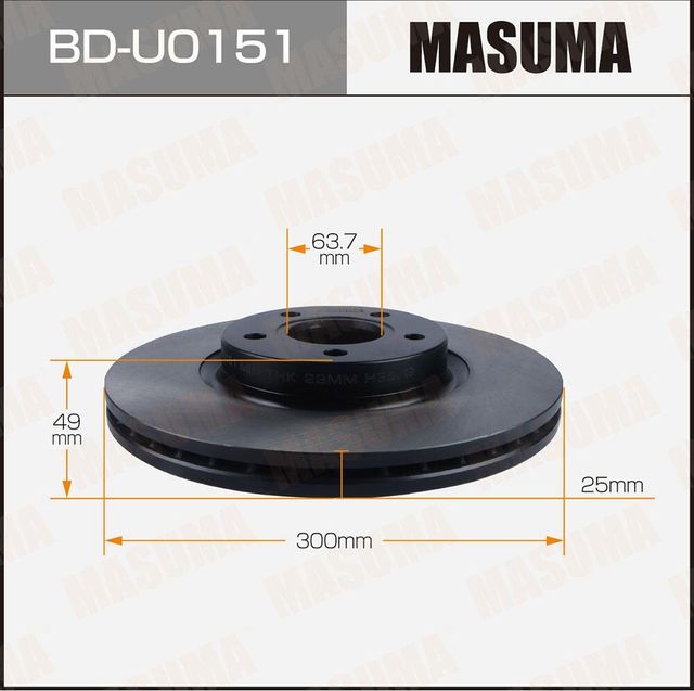 Диск тормозной MASUMA, front FORD FOCUS 04-11 [уп.2] Masuma. Артикул BDU0151